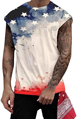 Camisas de verão BMISEGM para homens Independence Day 3D Tanque de suéter masculino Tanque de esportes casuais grandes