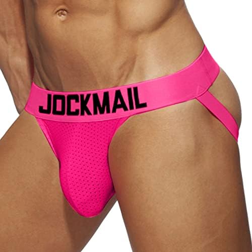 A cueca da roupa íntima dos homens respiráveis ​​Bloco de cores sexy Block Jockstrap T-Back G String Briefs Tanga de calcinha