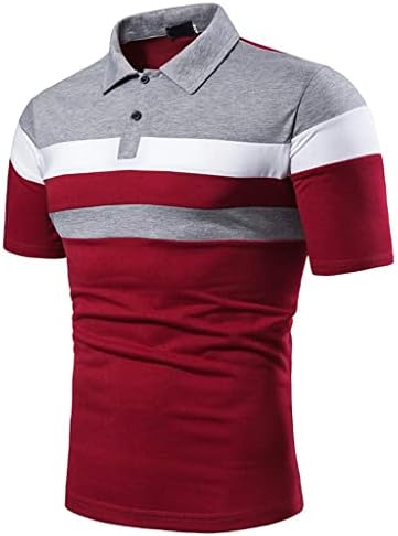 Camisa de pólo masculina da NYYBW Manga curta - Camisas redondas camisetas casuais Block colorido Tennis T -shirt Comenda