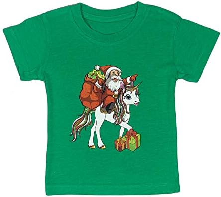 Criança, juventude, camisa de férias de Natal para bebês - Unicorn Santa, caminhão de Natal, dinossauro de Santa e árvore de