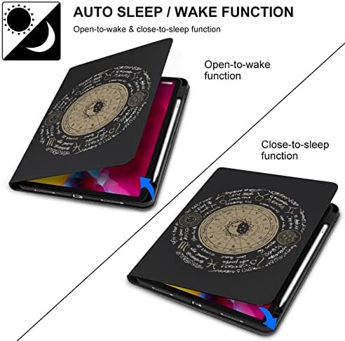 Yinyang Zodiac Signs Case Fit iPad Pro 2020 （11in） Auto Sleep/Wake Slim Lightweight Trifold Stand Tampa inteligente com