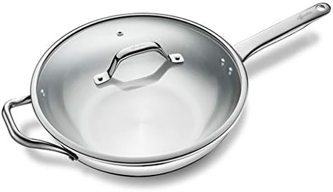 Gydcg aço inoxidável wok sem fumaça de fumaça panela de cozinha sem revestimento antiadere