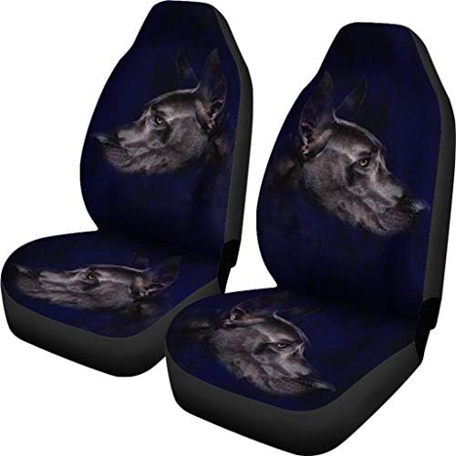 Black Great Dane Dog Art Print Car Seat Covers