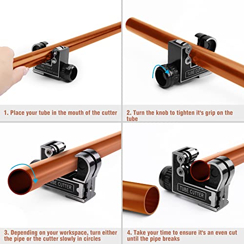 Ferramentas de reparo de Wadeo HVAC, ferramenta de enrolamento de tubo de cobre com ar -condicionado com broca de expansão,