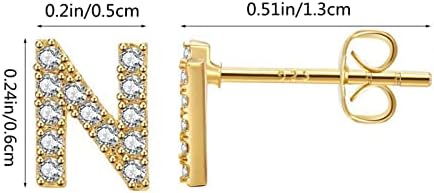 Caskrin 2 pares de brincos iniciais S925 Prata de prata esterlina Brincos cúbicos de zircônia cúbica