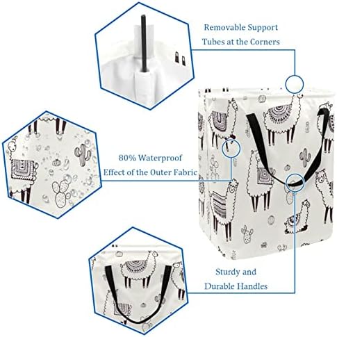 LLAMA ALPACA E CACTUS PRIMENTO DE LAPUNIDA COLANTES PROMECIMENTO, 60L Cestas de lavanderia à prova d'água Lavagem de roupas de roupas de roupas para dormitórios para o dormitório quarto do banheiro