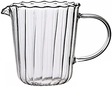 Choold Listra em relevo Creme de vidro transparente jarro/jarro/molho para café e chá ou xarope de bordo Servindo para cozinha