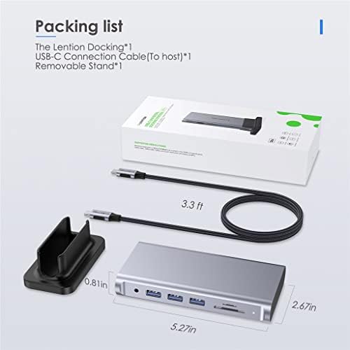 TJLSS 12 em 1 USB C Tipo C Tipo C para Multiplex 4K60Hz HDMI USB 3.0 Docking Station para 16 hubs USB-C