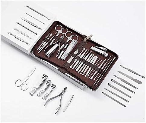 Gretd 26 PCS PCS PROFISSIONAL ANCIDADES DE MANICURE Conjunto de manicure aço inoxidável Cuttador de tesoura Ferramentas de unhas