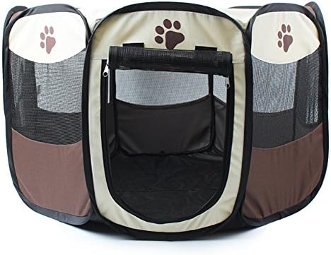 Wowowmeow dobrável 8 painéis pet chakpen portable cã gaiola com porta zíper para gatos, cães, coelhos ou pequenos animais