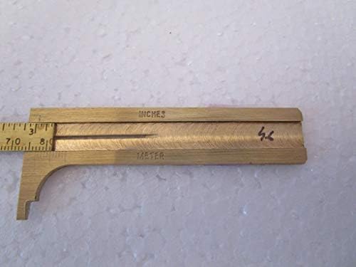 Mini régua de bolso de latão Handy Sliding Gitle Brass Vernier Paliper Régua Medição Ferramenta de Medição Double Scales MM/Inch: