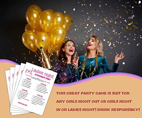 Jogo da festa noturna para meninas - Ladies Night Party Games - Scavenger Hunt Game Pack - Fun Girls Night in/Girls Night On