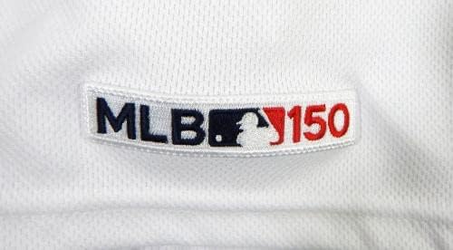 2019 Detroit Tigers Niko Goodrum 28 Jogo emitido White Jersey MLB 150 Patch 5 - Jogo usada MLB Jerseys