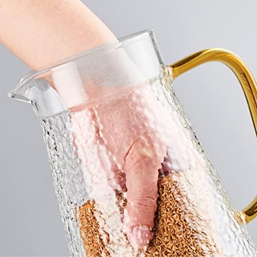 Jarro de água de vidro com jarro de vidro resistente à atitude- para bebida quente/gelada, lavadora de louça Safe, capacidade