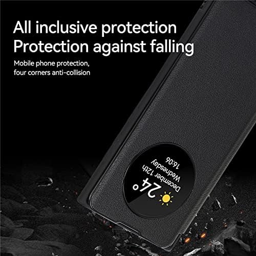 Caso para Samsung Galaxy S23/S23 Plus/S23 Ultra, Sleep Sleep/Wake Up View Window Window Premium Leather Flip com caça -níqueis
