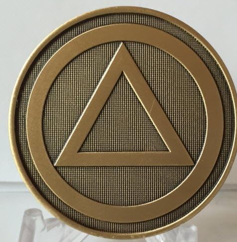 Wendells Circle Triangle Dor é necessária sofrimento é opcional AA Alcoólicos Anônimos Sobriedade Medallion Chip Bronze
