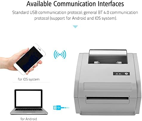 N/A Multifunction Desktop 110mm Térmico Impressora Térmica Impressora de Código de Barra Impressora de Comunicação USB BT Impressora