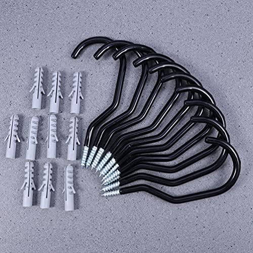 Hemoton 10 Pack Bike Hanger Armazenamento de gancho, parafuso grande com revestimento de borracha para parafuso grande em ganchos