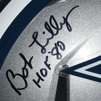 Bob Lilly autografou o Dallas Cowboys Mini Speed ​​Helmet - assinado à mão & JSA autenticado