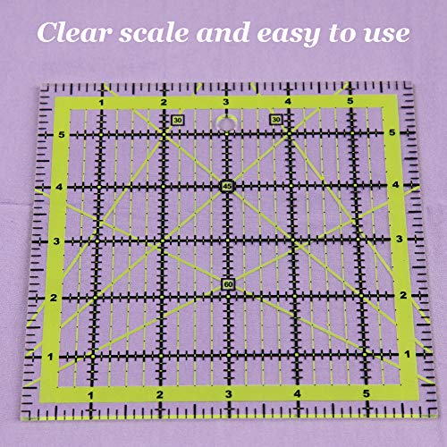 Régua de acolchoado Uoou 1 pacote, réguas quadradas réguas de colchas réguas de corte réguas de acrílico réguas de acrílico