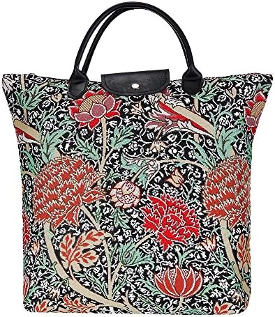 Signare Tapestry Bag dobrável Bolsa de compras reutilizável Bolsa de supermercado com William Morris Floral The Cray Design