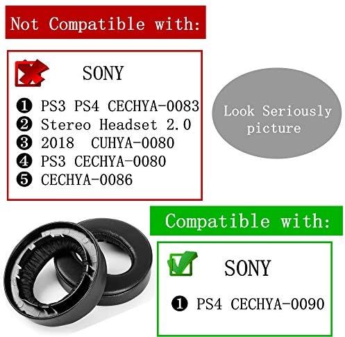 Almofada de substituição proteína preta de couro e memória de espuma de memória compatível com Sony PS4 PlayStation Platinum