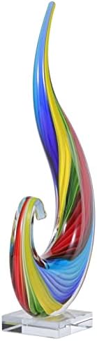 Luxury Lane soprou Rainbow Swirl Sommerso Art Glass Sculpture