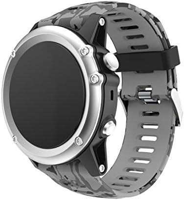 Compatível com Garmin Fenix ​​3 Watch Band/Fenix ​​5x Bands, Bandas de substituição de silicone de camuflagem Straps compatível com