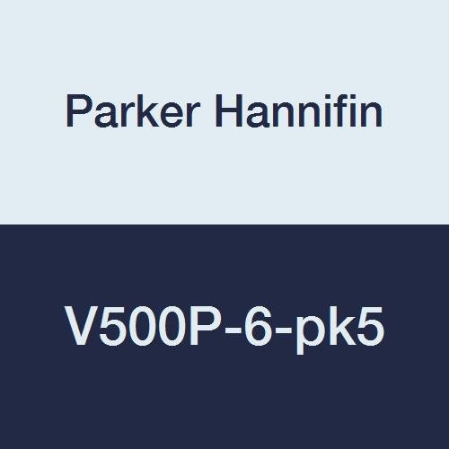 Parker Hannifin V500P-6-PK5 Válvula de esfera industrial, latão, vedação PTFE, 600 psi, fio feminino de 3/8 fêmea x 3/8