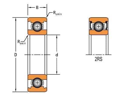 2pack timken 6303-2rs rolamentos de vedação de borracha dupla 17x47x14mm, desempenho pré-lubrificado e estável e mancais