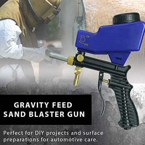 90PSI Equipamento de areia de areia Ket, portátil Hanheld Sand Blaster Gravity Feed e Siphon com mangueira de 10 pés para gravação