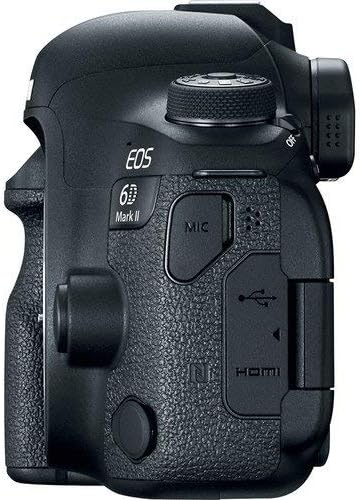 Canon EOS 6D Mark II Câmera DSLR com bolsa, bateria extra, luz LED, microfone, filtros e mais - pacote avançado