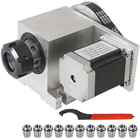 11 PCS CNC Engraver Machine Router Eixo de rotação do kit de motor de passo do eixo oco, ER32 Conjunto de coletor de