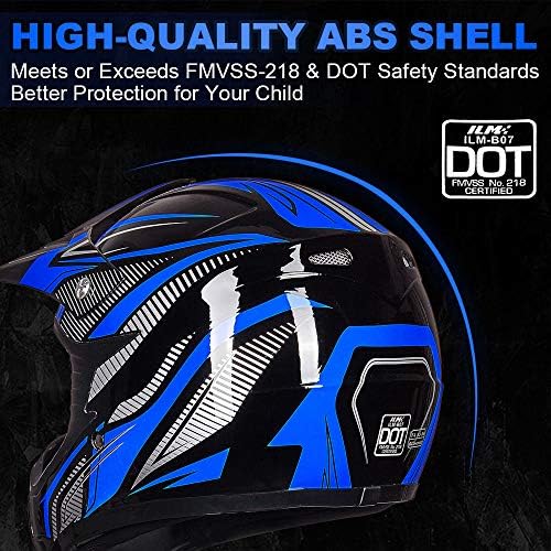Ilm Youth Kids ATV Motocross Helmet Goggles Sports Sports Luvas Motocicleta de Bicicleta Direta Off Dot Road aprovado B07