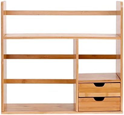 Aserveal Books Binder Bamboo Mesa Organizador de mesa Estante de trabalho, rack de armazenamento de prateleira de prateleira grande para material de escritório decoração de decoração de cozinha decorativa, A com 1 D