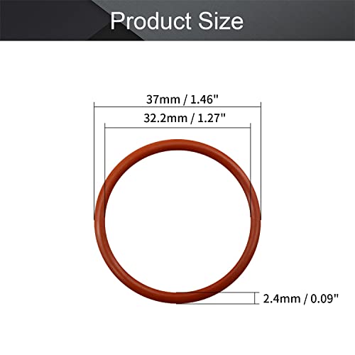 JUTAGOSS 10PCS Silicone O-ring 1,46 OD/0,09 Largura, VMQ Ringos de vedação de borracha Junta para motores, torneiras, flanges, válvulas, válvulas de compressor Reparação de tubo Red Red Red Red Red Red Red Red Red Red Red Red Red