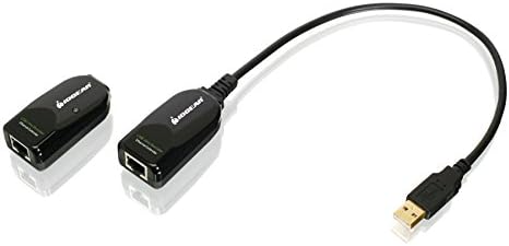 Iogear USB 2.0 Extender sobre CAT5 5E 6 Adaptador - Conexão de até 164 pés - USB Tipo A a A - Plug n Play - Discursos rígidos