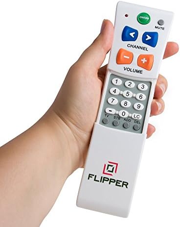 Flipper Big Button Universal TV Remote - idosos, idosos - Simples, Works TV & Cable - canais favoritos - Aprendizagem - Suporta