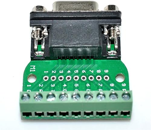 Oiyagai 2pcs db9-m1 masculino 9pin com adaptador de porca para módulo de sinal do conector do terminal