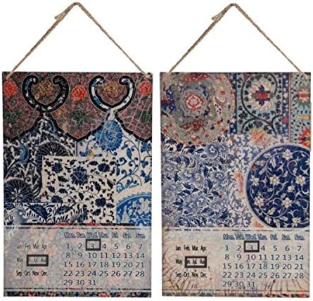 Benjara, Multicolor BM196325 Classic 4 peças Metal Calendar Wall Décor Conjunto com padrão intrincado