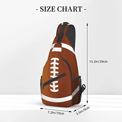 Bolsa de estampa de estampa de futebol para homens homens crossbody ombro backpack de futebol americano rugby bola padrões de peito