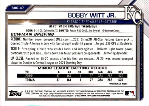 2021 Bowman Chrome Draft BDC-47 Bobby Witt Jr.