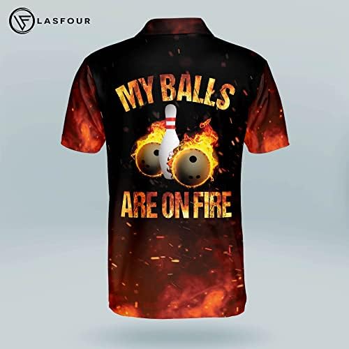 Lasfour Camisetas de boliche engraçadas personalizadas, camisas de boliche personalizadas retrô para homens, masculino time de