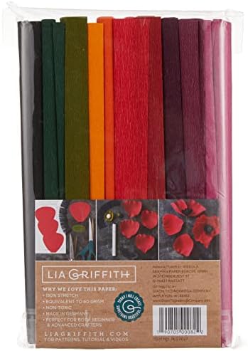 Lia Griffith PLG11027 Papel de crepe extra fino, 53,3 pés quadrados totais, jardim encantado, 10 contagem, 53 pés quadrados