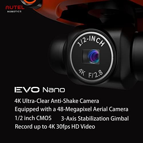 Autel Robotics Evo Nano Drone 249G Ultralight Dobrable Drone, 28 minutos de vôo, CMOS de 1/2 polegada, câmera anti-shake de 4k com