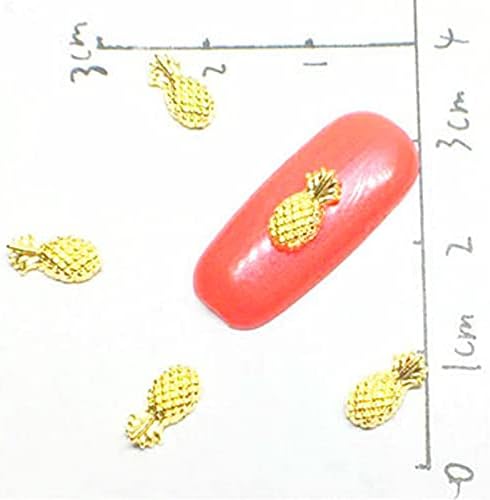Adesivos de decorações de unhas douradas adesivos Hawaii Pineapple 3D Charm Supplies Summer Bling Manicure Design Accessoires