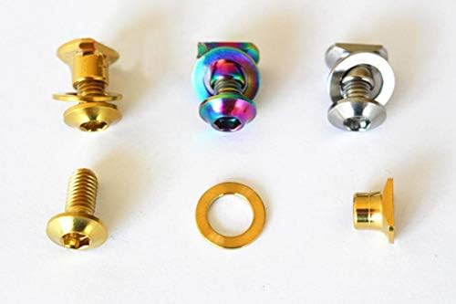 Parafuso 4 kits m4x5mm ti/dourado/arco -íris gr5 titânio pinça de bicicleta de parafuso de parafuso de parafuso arruela -