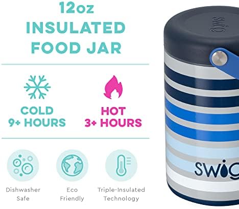 Swig Life Isolle Food Jar 12oz Recipiente de alimentos isolados com tampa e alça para comida quente e fria | Aço inoxidável, parede