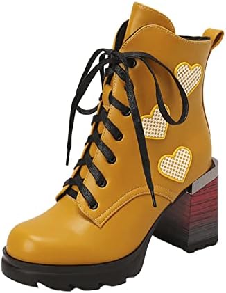 Botas de tornozelo da moda para mulheres grossas de bloqueio de bloqueio de calcanhar de aluno sapatos de pilotagem de botas de bezerro para mulher/meninas