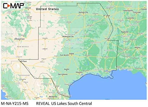 C-MAP Revelar gráficos de lago para navegação por GPS marítima com alívio sombreado, batimetria de alta resolução, vetores,